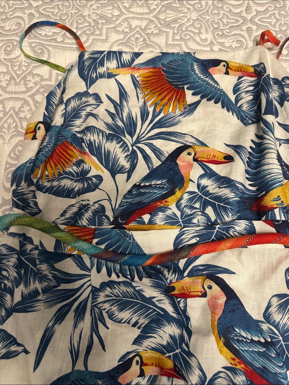 LAST CHANCE Farm Rio Flying Toucans Open Back Midi Dress - Picture 16 of 16